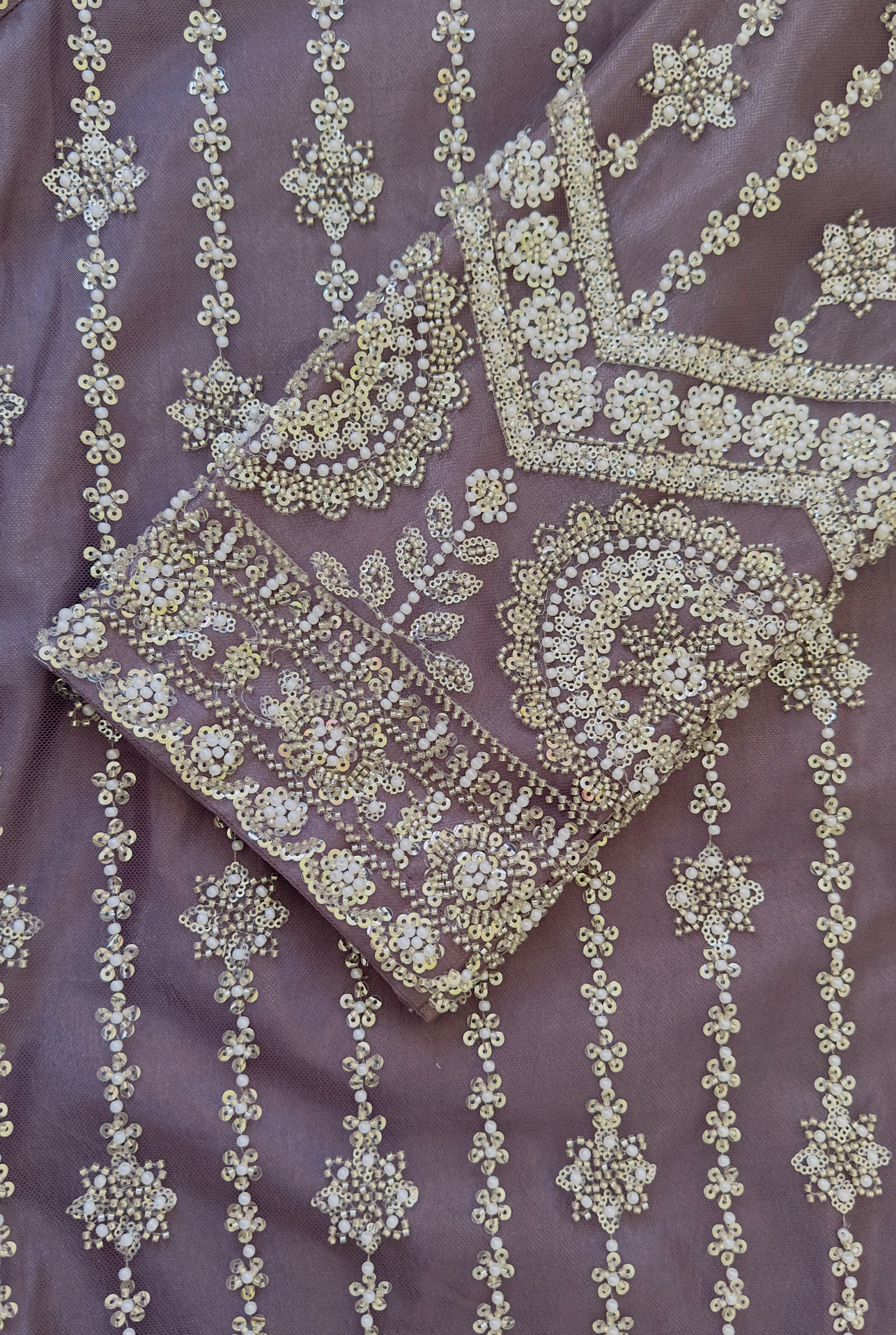 Lavender Geometric Embellished Tunic